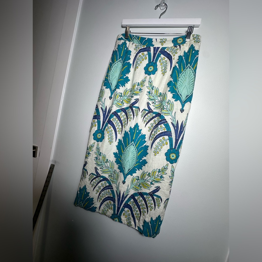 Sundance Linen Paisley Cottagecore Midi Skirt Size 10 - Picture 10 of 14